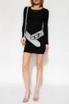 Diesel D-matic Chain-link Ribbed-knit Minidress In Black