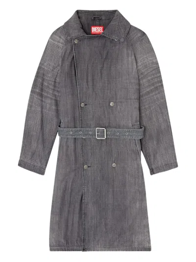 Diesel D-matthew-s Trench Coat In Gray