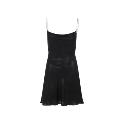 DIESEL DIESEL D-MINTY BLACK POLYESTER MINI DRESS