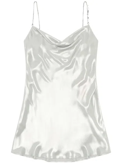 Diesel D-minty Metallic Mini Dress In Grey