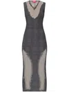 Diesel Checked Dress With Devoré Sweat Stains In 9cka