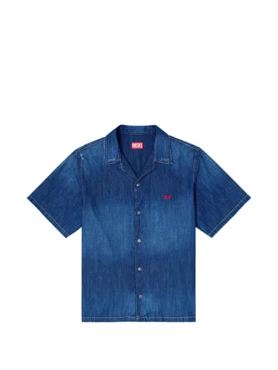 Diesel D-nabil-d Short-sleeve Shirt In Blue