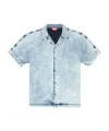 Diesel Camicia Bowling In Denim Con Oval D In Blue