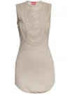 Diesel Gray D-nekka Minidress In Grey