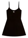 Diesel Mini Dress With Spaghetti Straps And Scoop Neck In Black
