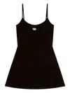 Diesel Mini Dress In Cotton With Oval D Logo In Black