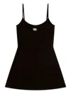 Diesel Mini Dress In Cotton With Oval D Logo In Black