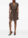 Diesel Viscose Dress With Waist Belt In Black