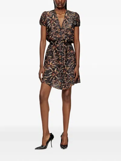 DIESEL D-OLLISH PRINT MINI DRESS