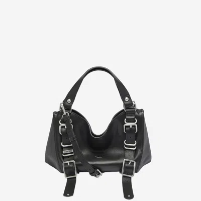 Diesel “d One” Leather Handbag In Black