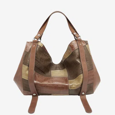 Diesel “d One” Medium Patchwork Leather Handbag In Multi