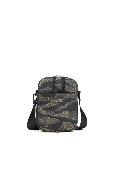 Diesel D-pack-crossbody Bag With Camou Print In Gray