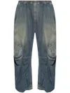 Diesel D-para-short-fsf Cropped Jeans In Blue