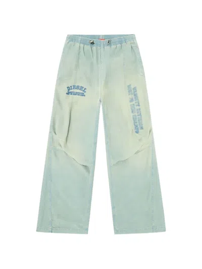 Diesel D-pari Logo-detail Trousers In Blue