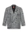 Diesel Blazer In Distressed Prince Of Wales Denim In Gray