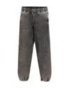 Diesel Track Pants With Embroidered Detail And Pockets In Gray