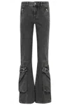 Diesel Flared Denim Cotton Jeans In Black Denim