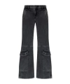 Diesel Flared Distressed Trousers Zip Pockets In Black