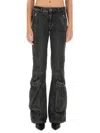 Diesel Flared Distressed Trousers Zip Pockets In Black