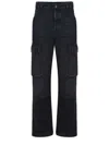 Diesel D-pot-cargo Mid Rise Straight Jeans In Black