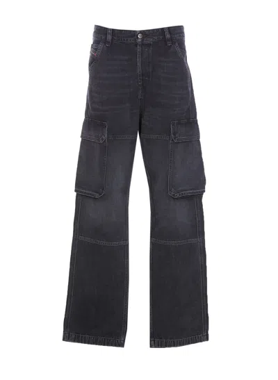 Diesel D-pot-cargo Jeans In Black