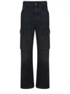 Diesel D-pot-cargo Mid Rise Straight Jeans In Grey