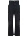 Diesel D-pot-cargo Mid Rise Straight Jeans In Grey