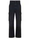Diesel D-pot-cargo Mid Rise Straight Jeans In Grey
