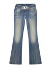 Diesel D-propol 0cbcx Mid-rise Flared Jeans In Lavado Claro