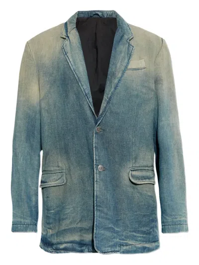 Diesel D-reger-d Buttoned Blazer In Blue