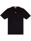 Diesel Biologic Cotton T-shirt With Frontal Oval-d Logo In 黑色
