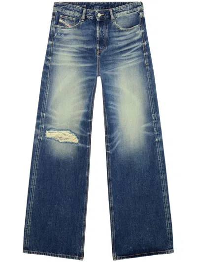 Diesel D-rise 09j95 Straight Jeans In Blue
