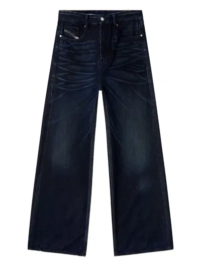 Diesel D-rise Cotton Trousers In Blue