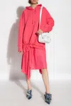 Diesel Double Fabbric D-roller Dress With Asymmetric Hem In Pink