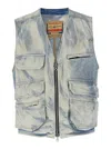 DIESEL D-SAMP-S LIGHT BLUE SLEEVELESS JACKET IN COTTON MAN