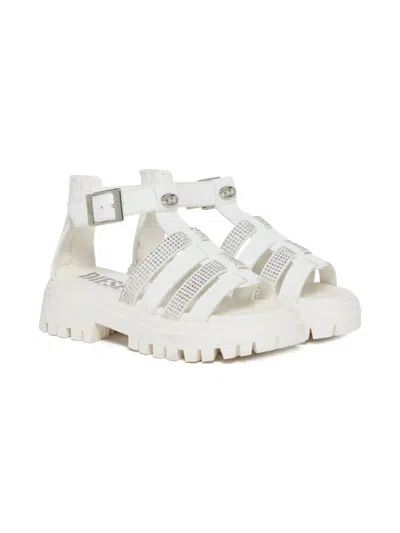 Diesel Kids' D-sanblin Sandals In White