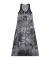 Diesel Abito Midi Con Stampa Denim Gessato In Gray