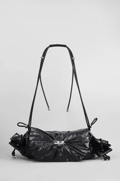 Diesel D Scrunch Shoulder Bag In Black Leather