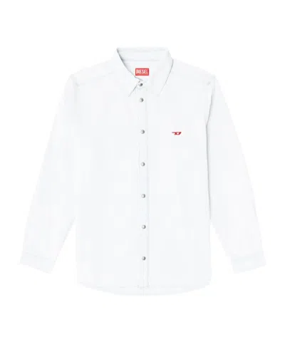 DIESEL D-SIMPLY LOGO-EMBROIDERED COTTON SHIRT