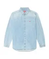 Diesel D-simply Logo-embroidered Denim Shirt In Blue