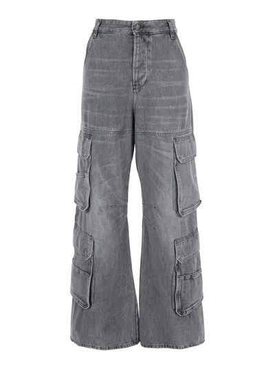 DIESEL 'D-SIRE 1996' GREY CARGO JEANS WITH FADED EFFECT