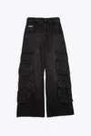 Diesel D-sire-cargo-d L.30 Black Denim Cargo Pant - D Sire Cargo D In Denim Nero