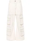 Diesel Cargo Trousers With Back Pockets And Belt Loops In Neutrals