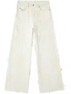 Diesel 1996 D-sire Fsg Wide-leg Distressed Trousers In Neutral