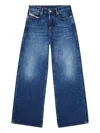 Diesel Womens 01 1996 D-sire Wide-leg Denim Jeans In Blue