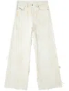 Diesel 1996 D-sire Fsg Wide-leg Distressed Trousers In Neutral