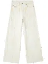 Diesel 1996 D-sire Fsg Wide-leg Distressed Trousers In Neutral