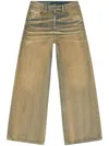 Diesel Straight-leg Jeans In Faded Beige Cotton