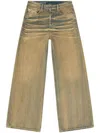 Diesel Straight-leg Jeans In Faded Beige Cotton In Blue