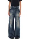 Diesel Washed Effect Wide Leg Jeans